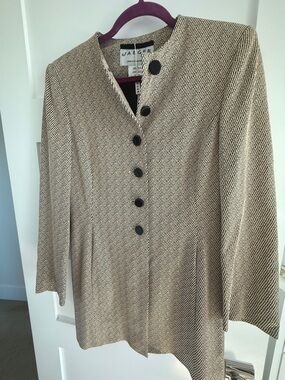 Jaeger Blazer Jacket NWT Metallic Textured UK Made Minimalist UK8